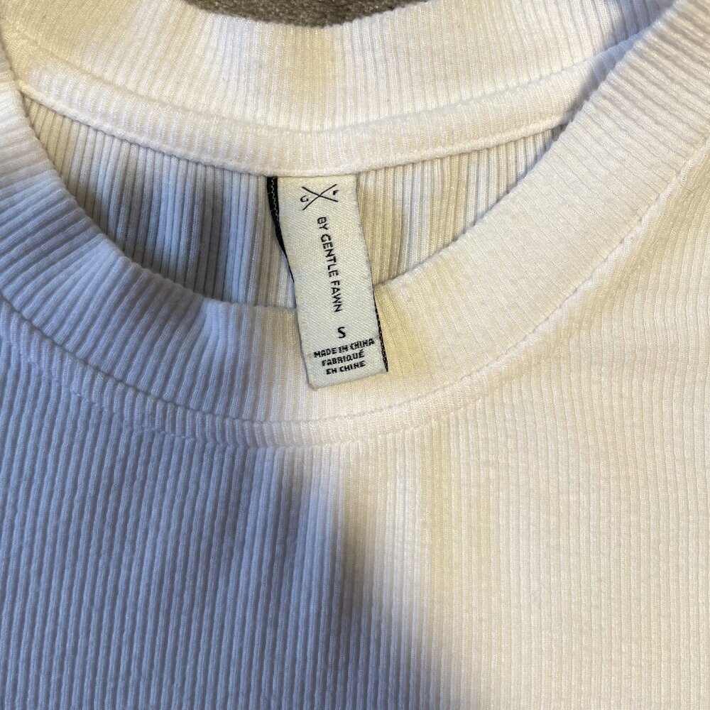 Gentle Fawn Ribbed Long White Top Small - Picture 5 of 5